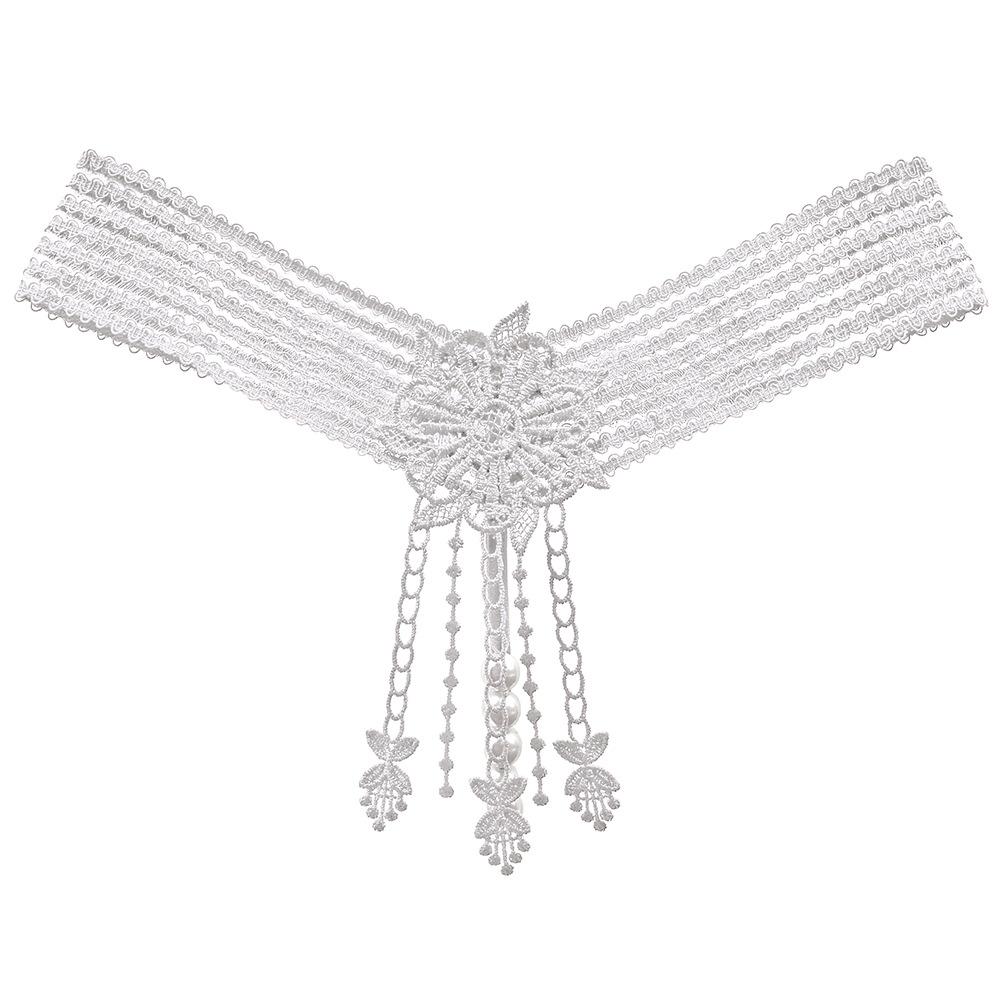 Evropské a americké sexuální kalhotky pro ženy, třecí Yin Pearl A Thread Bed Tease, horké perspektivy, vyšívané tanga pro ženy