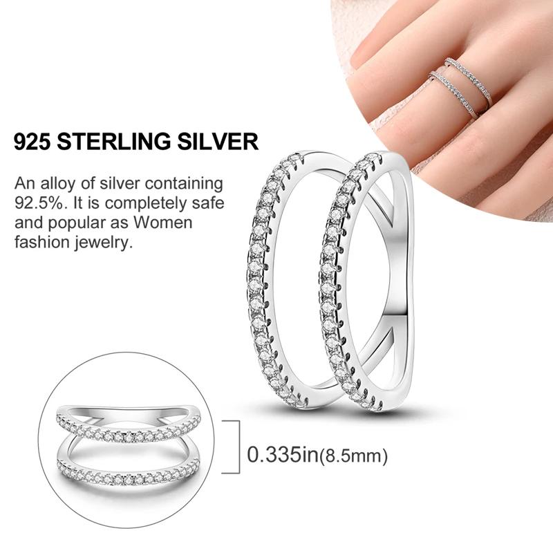 Shining Zircon Ring Design Authentic Genuine Copper Wedding Simple Ring For Women Stackable Rings Popular Anniversary Jewelry Creation