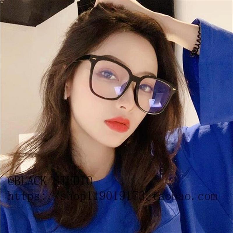 Blue Light Blocking Women Oversized Nearsighted Spectacles Fashion Student Sqaure Myopes Lunettes Diopter  0 -0.5 -1.0 To -6.0