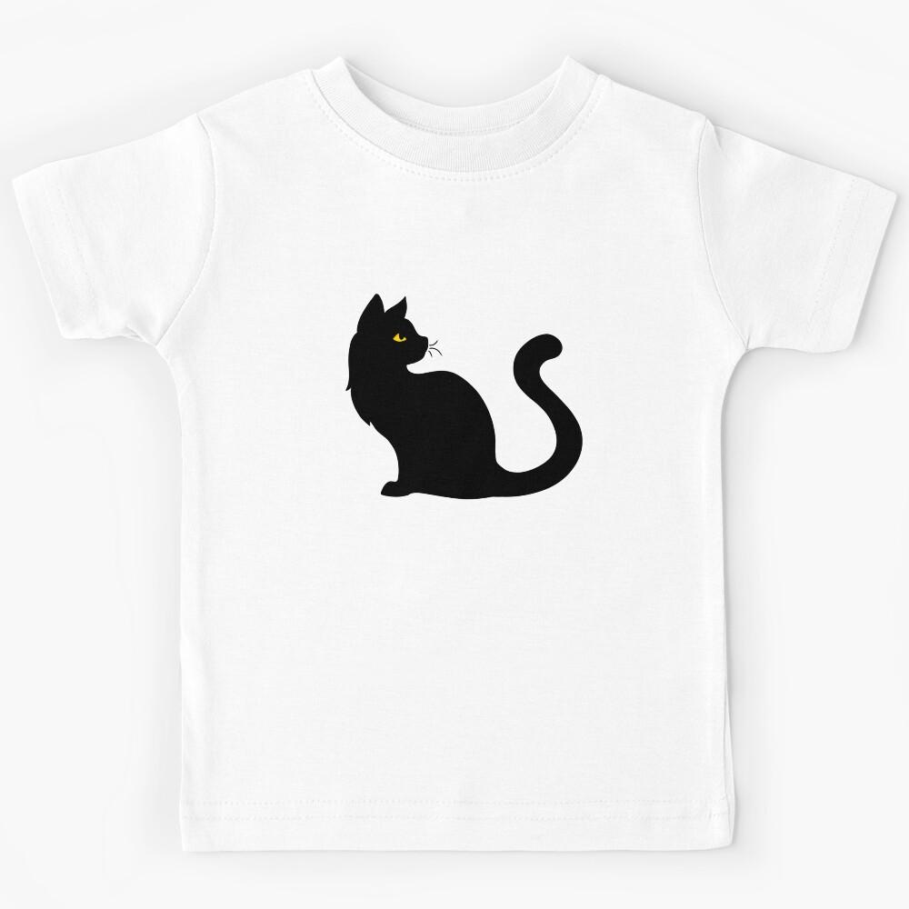 Cute Black Cat Kids T-Shirt 140