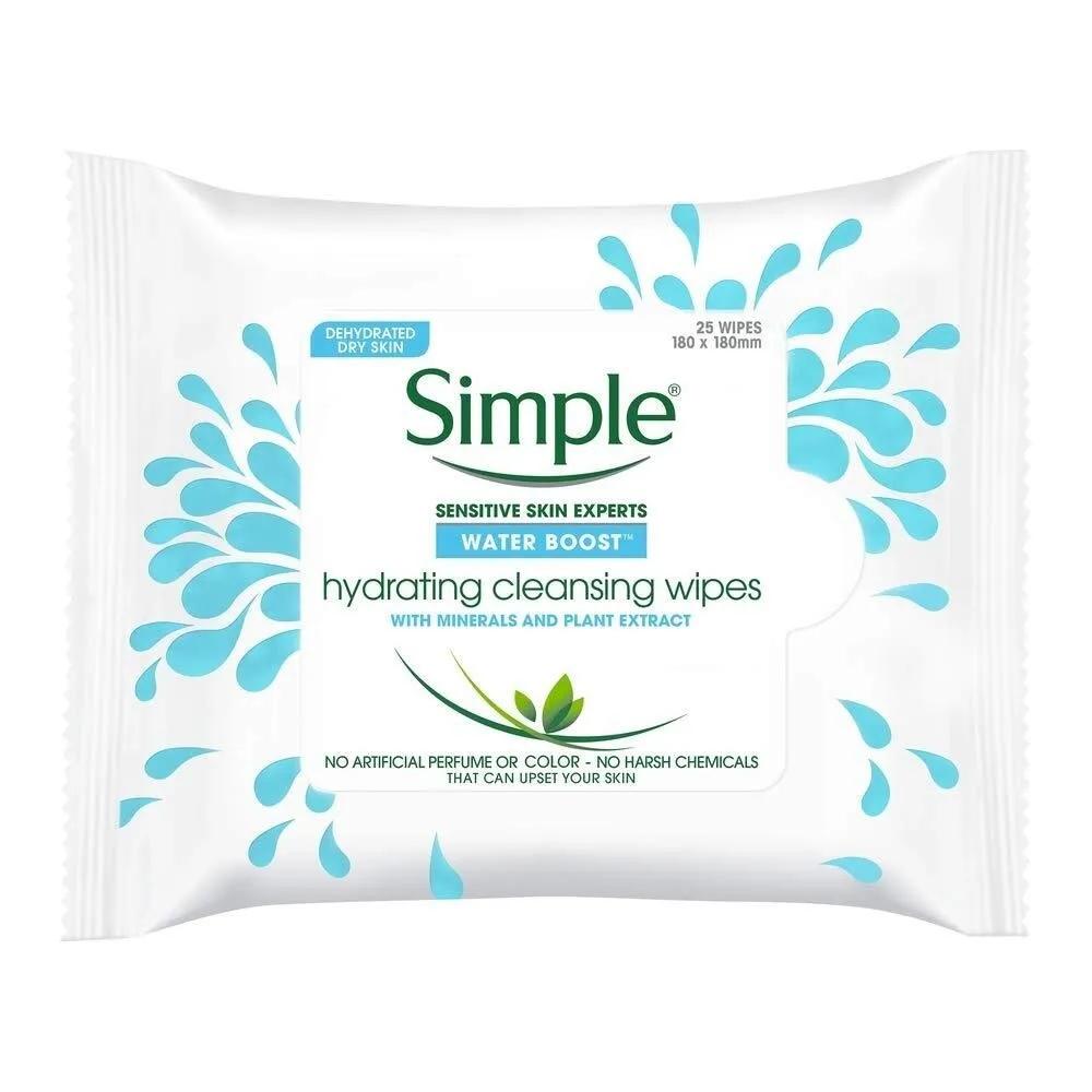 Simple Water Boost Hydrating Cleansing Wipes - 25 sheets x 6 packs (150 sheets)