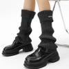 Autumn Winter Leg Warmers Japanese Style Girls Versatile Slouch Socks with Metal Logo Warm Knitted Shoe Covers for Women Autumn Winter
