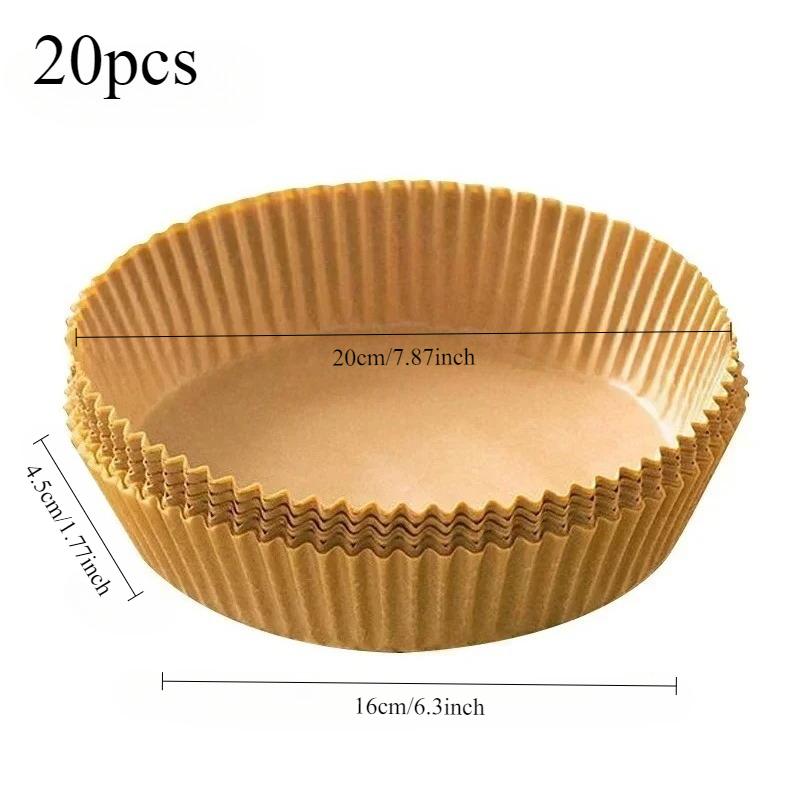 20/50PCS Air Fryer Disposable Paper Square Round Baking Paper Barbecue Plate NonStick Mat Kitchen Oven Oil Absorbing Paper Tool