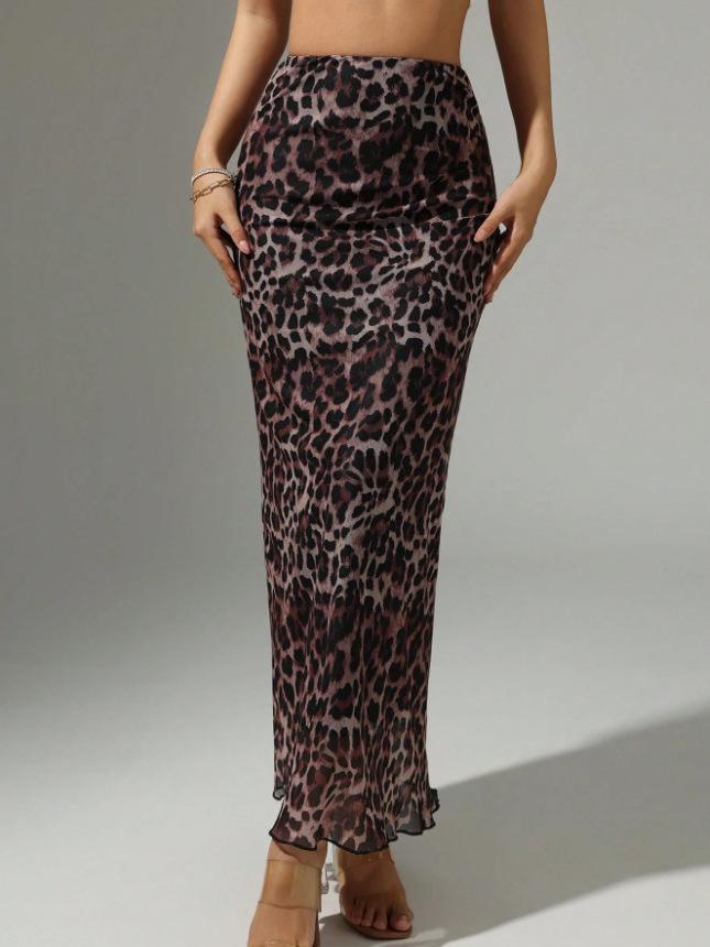 2025 Spring/Summer Leopard Print High-Waisted Slimming Skirt - New American Sexy Style