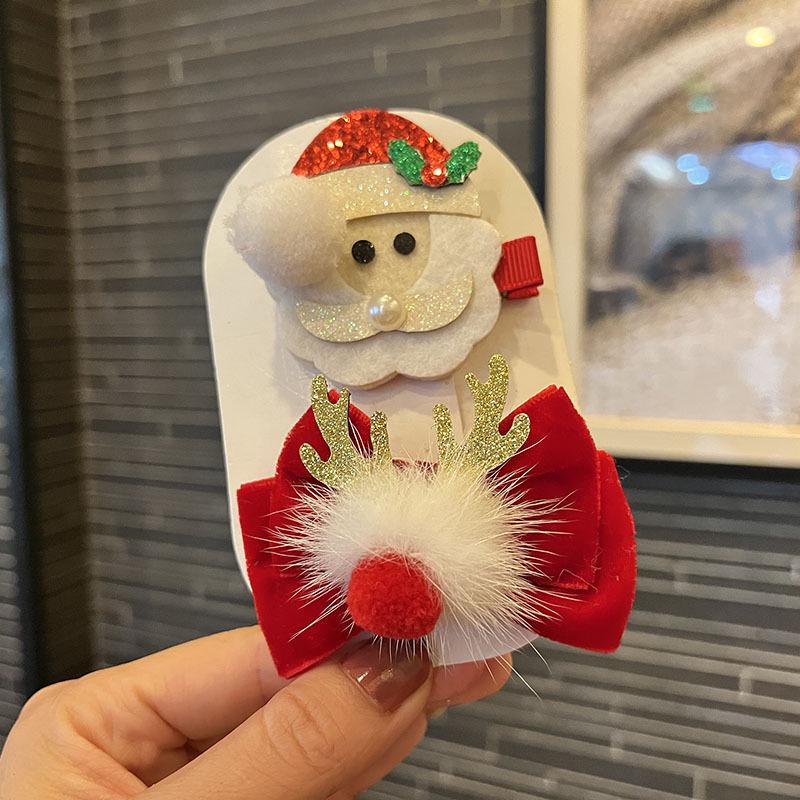 Children's Santa Claus Cartoon Hair Clips: Christmas Accessories for Kindergarten Girls