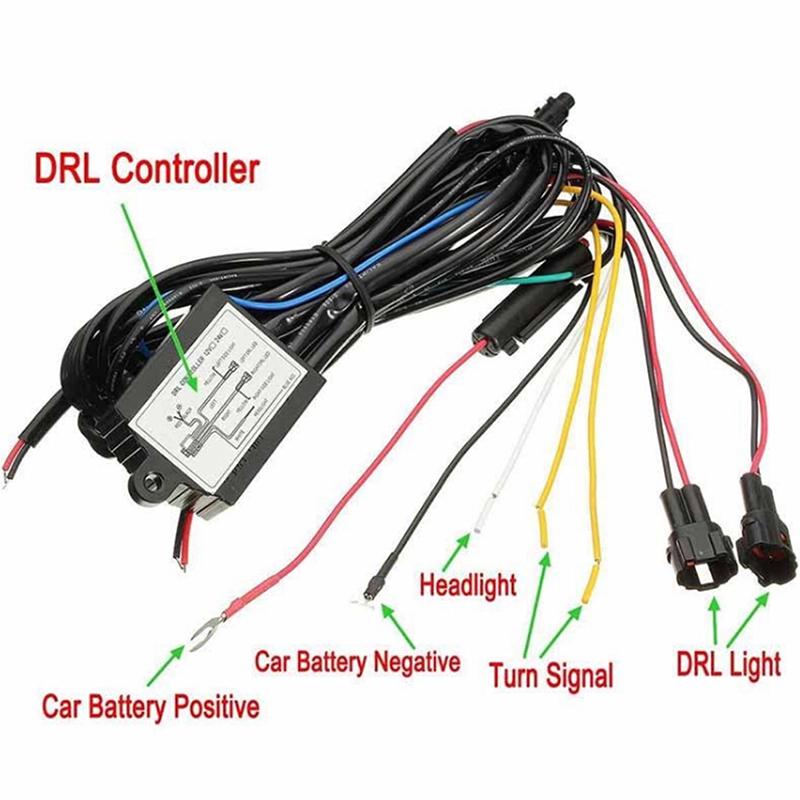 Car Drl Daytime Running Light Dimmer Dimming Relay Control Switch Harness 12V