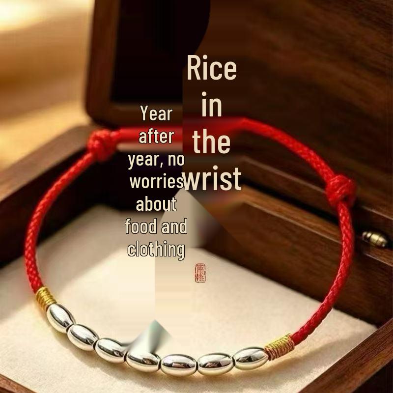Sterling Silver Zodiac Year Lucky Red Rope Handmade Bracelet