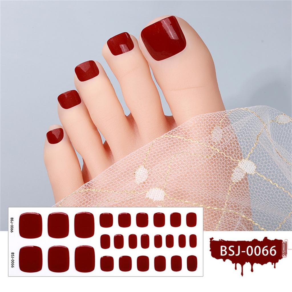 Semi Cured Gel Toe Nail Stickers Manicure Decor UV LED Lamp Semi Cured Gel Design Nail Decals Fashion Nail Sticker