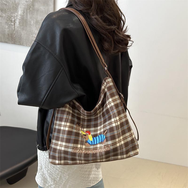 Stylish And Trendy Large Capacity Tote Backpack For Women In Chic Plaid Designs