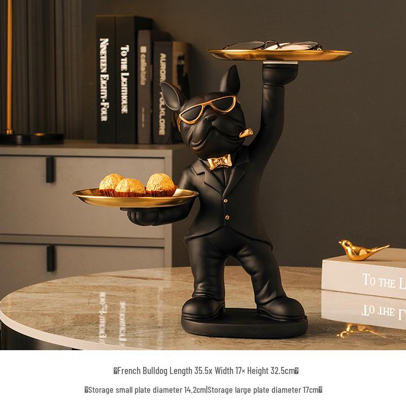 Luxurious Bulldog Key Holder and Storage Tray for Entryway Decor