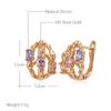 Unusual Colourful Natural Zircon Accessories  Rose Gold Color Dangle Earrings For Women Fashion Daily Vintage Jewelry