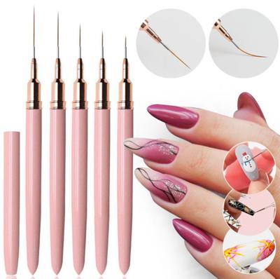 1Set Nail Art Liner Brushes Set, Pink/Black Optional, Ultra-Fine Detail Brushes, Nail Line Drawing Pens, Manicure Tools
