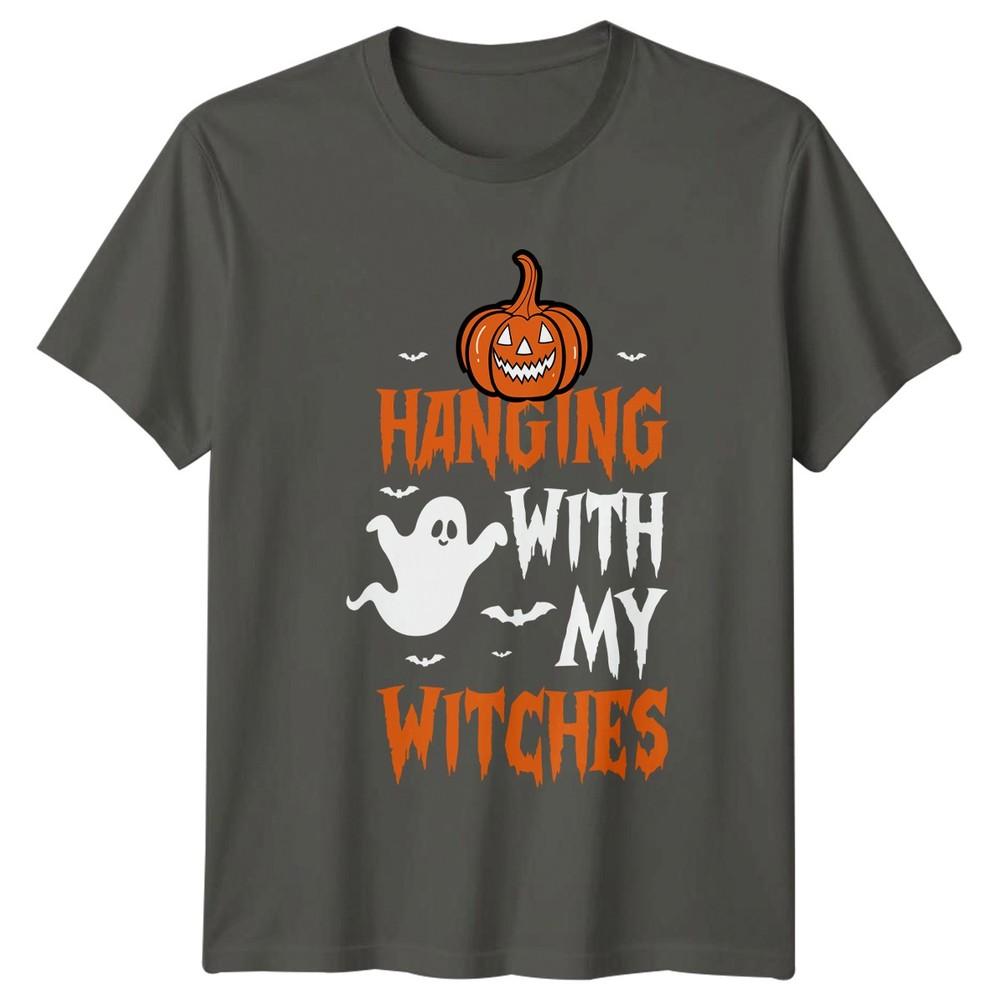 Hanging With My Witches Unisexs TShirt Spooky Puns Halloween Gift For Her S