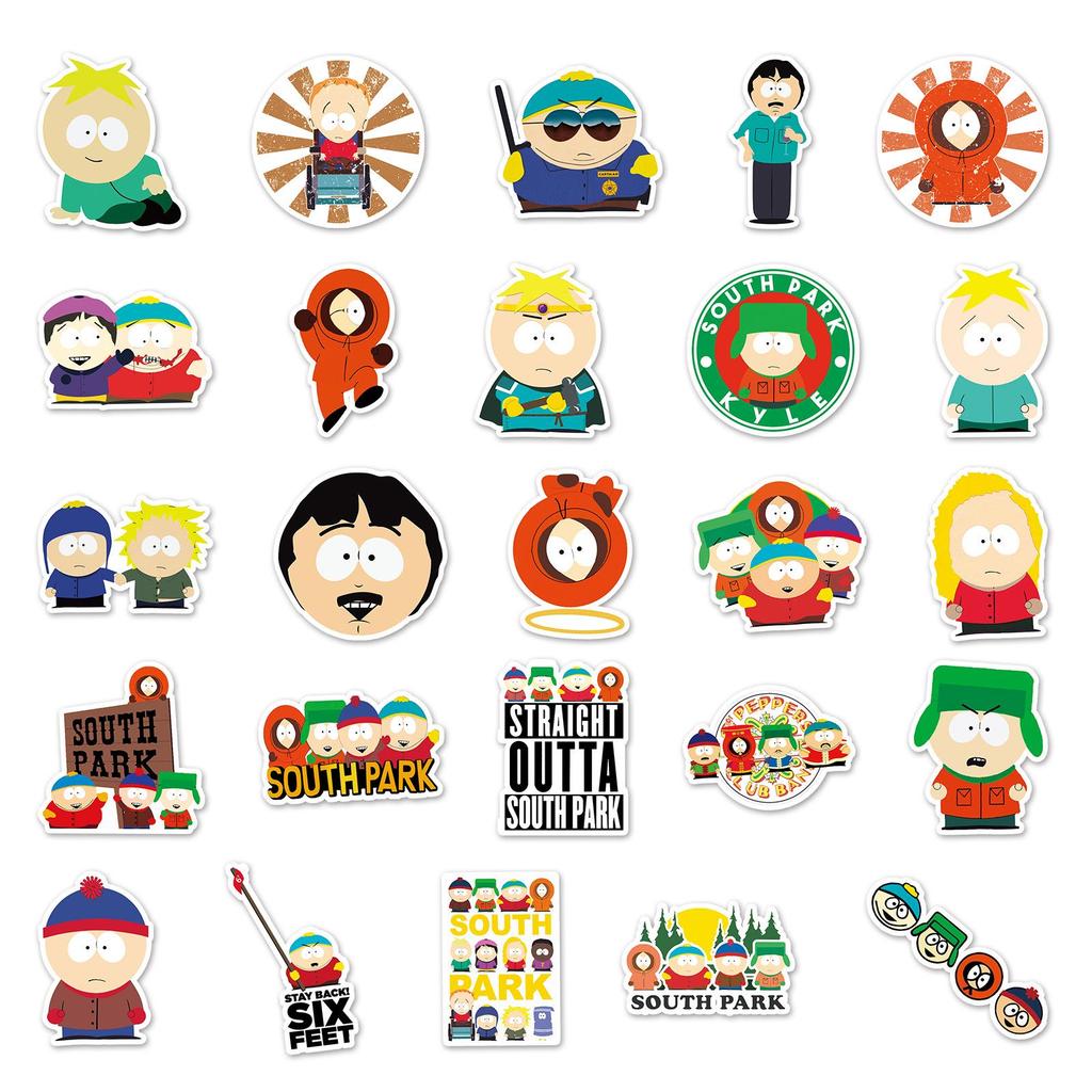 50 South Park Graffiti Cartoon Stickers: Creative DIY for Skateboards and Luggage