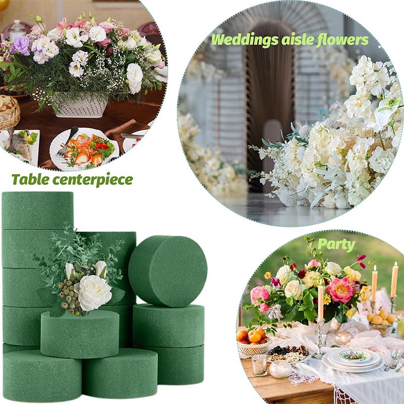 10Pcs 11.5cm Round Floral Foam Bricks for Wedding Party Table Arrangement Decoration Wet Foam Artificial Flower Mud Home Garden