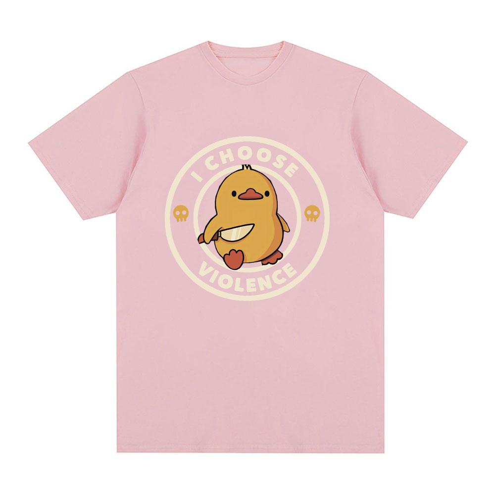 I Choose Violence T Shirt Funny Duck Humor Slogan Short Sleeve Tshirts Men Women 100 Cotton  2026 New  Tshirt Streetwear
