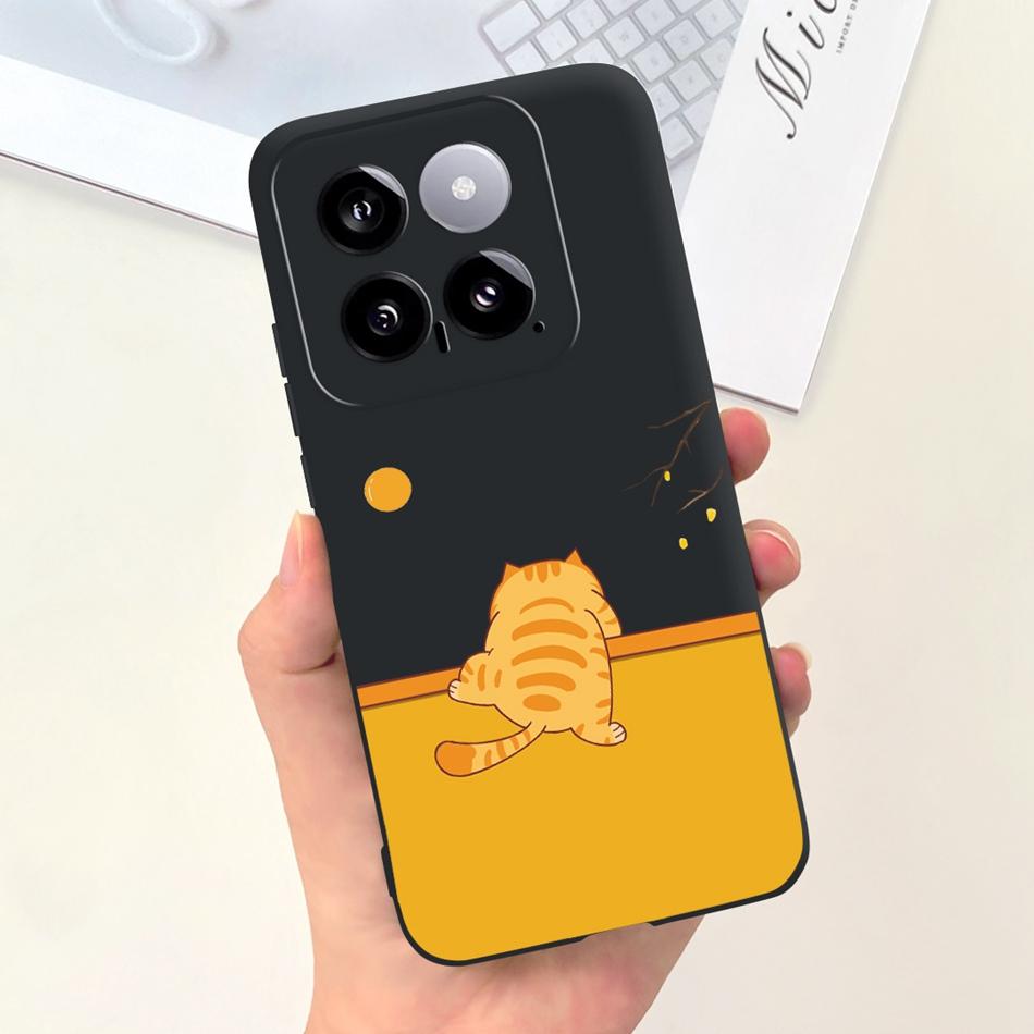 For Xiaomi 14 Phone Case Xiaomi Mi 14 5G Mi14 2024 Cute Cat Cartoon Jelly Silicon Soft Protective Back Cover