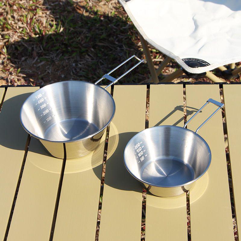 Portable 304 Stainless Steel Camping Cup: Outdoor Folding Sierra Cup for Coffee, Noodles, and Rice