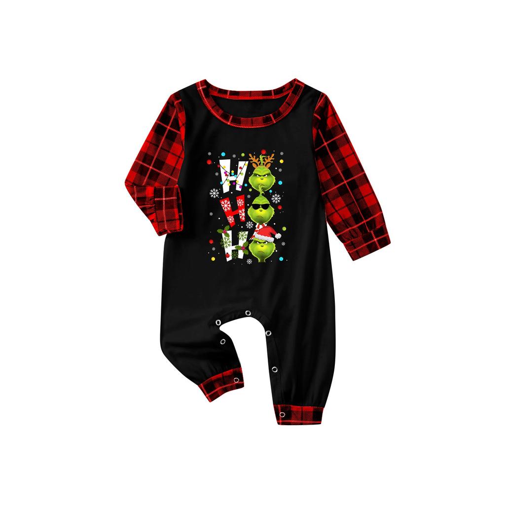 Świąteczny Print Rodzinny Zestaw Długi Rękaw Góra i Spodnie Rodzinny Zestaw Ubranko Rodzic-Dziecko