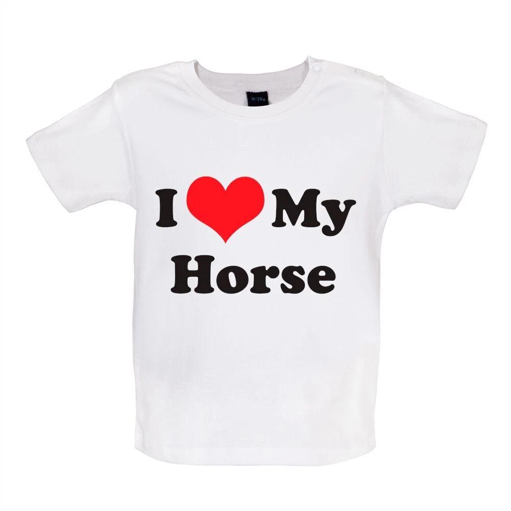 I Love My Horse - Baby Kids Boys Girls Unisex T-Shirt / Babygrow - Ride Riding Rider Horses Equestrian 120