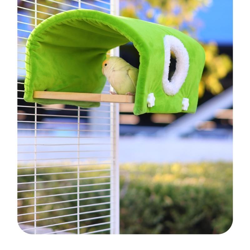 Parrots Hideaway Bed Perch Bird Stand Cage Toy House Rack Toy Grinding Perch Birdhouse Supplies
