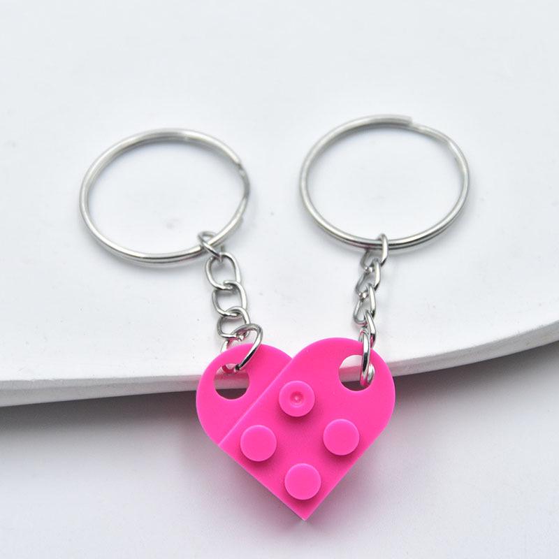 Portachiavi Creativo Fai-da-te a Forma di Blocco Amore con Portachiavi Staccabile - Gioielli Fatti a Mano