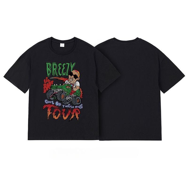

Cartoon Pattern Chris Brown T-shirt Men s Fashion Casual Wear Short Sleeve Loose and Comfortable T-shirt Daily Men s Clothing 4XL