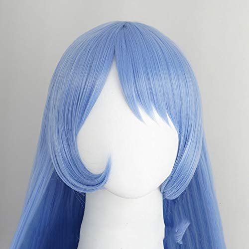Cosplay Wig with Net, Long, Light Blue, Heat-resistant, Perfect for Halloween, Events, and More.