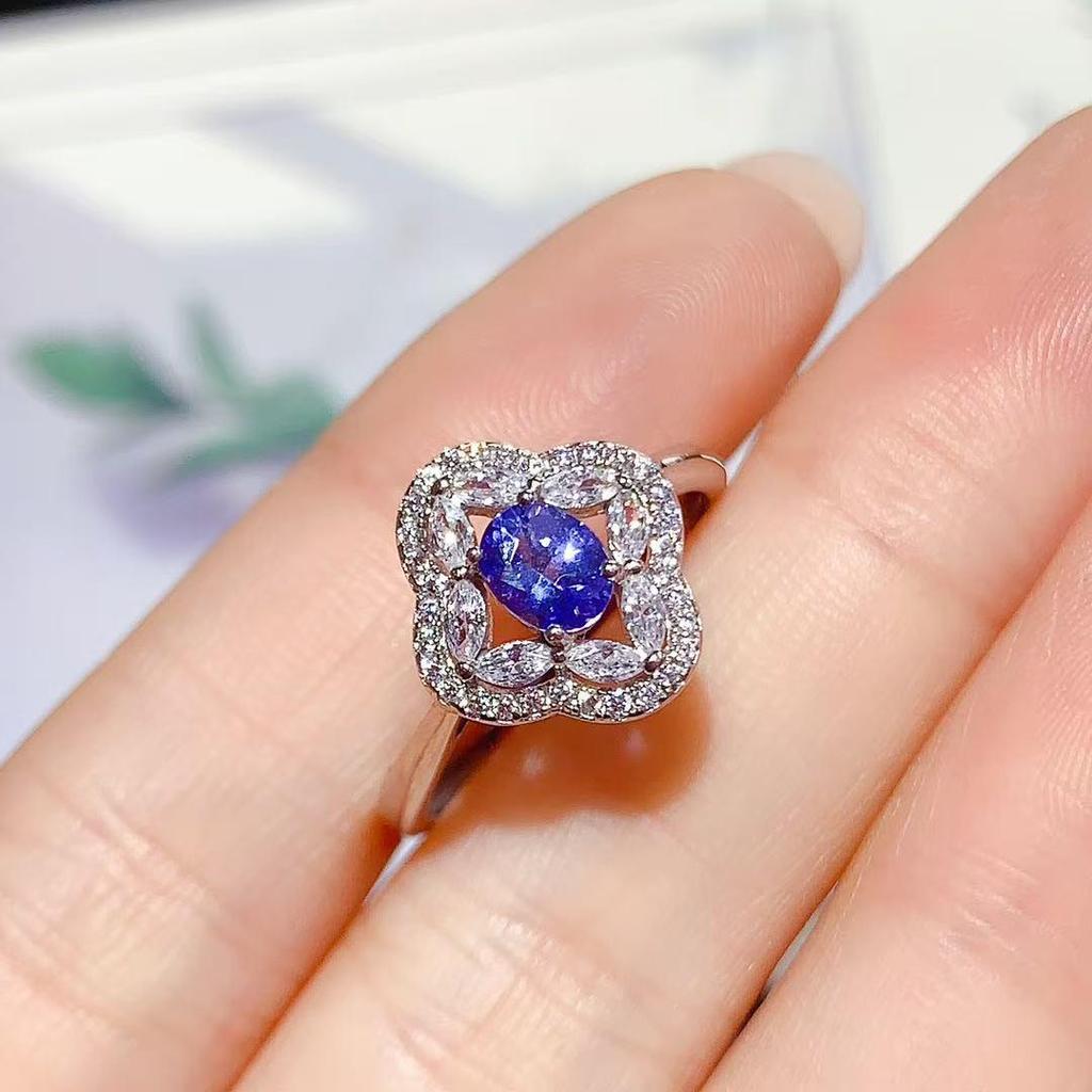 Inel cu Tanzanit din Argint Sterling – Bijuterii cu Gemă Elegante, de Înaltă Calitate pentru Femei