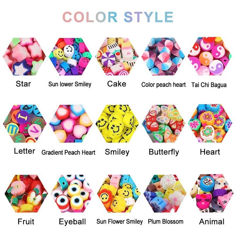 Colorful Polymer Clay Beads DIY Set: Straight Hole Fruit Beads for Bohemian Jewelry Accessories