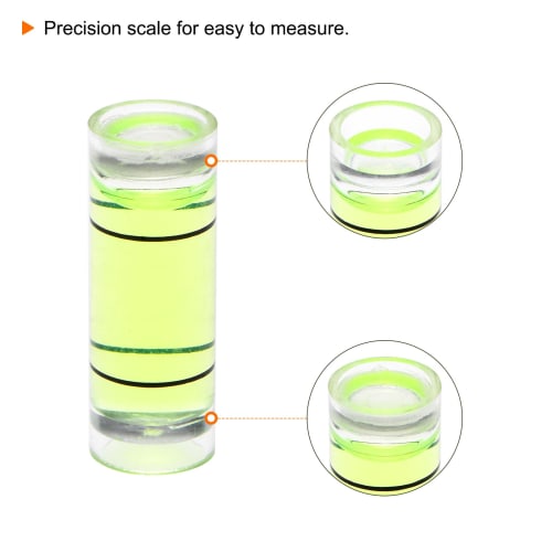 uxcell Cylindrical Bubble Levels, 9x25mm, Mini Bullseye Levels for Leveling Camera Tripods, Telescopes, Workshops, Turntables, and Picture Frames, 10-