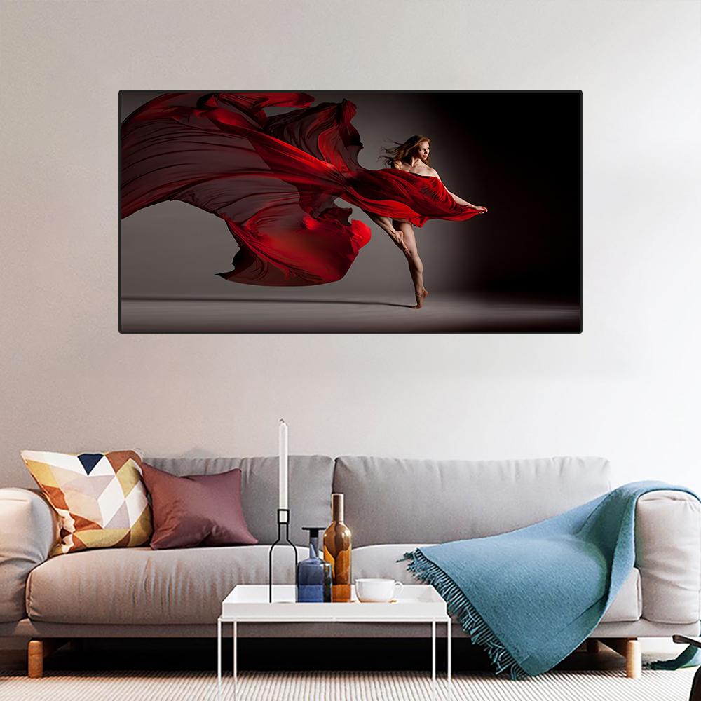 Elegant Dancing Girl Woman Canvas Painting Poster Ballerina Wall Art Print Decorative Picture Modern Living Room Home Decor Unframed
