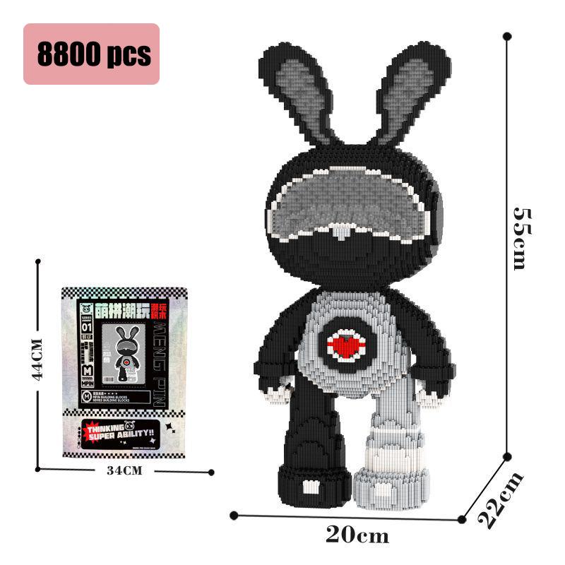 Hot 8000Pcs Diamond Particles Assembling Rabbits,Puzzle Building Blocks Toys Boys And Girls Christamx Gift Home Ornament 55Cm