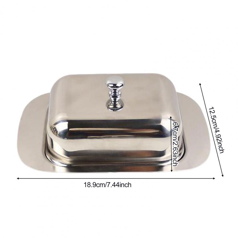 Stainless Steel Butter Box with Lid Airtight Butter Dish for Countertop Fridge Butter Keeper Tray for Cream Cheese