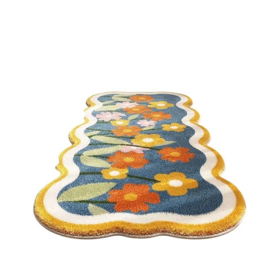 Lmitation Cashmere Carpet Bedroom Bed Blanket Girls Heart Dirt Resistant Thickened Absorbent No-wash Floor Mat