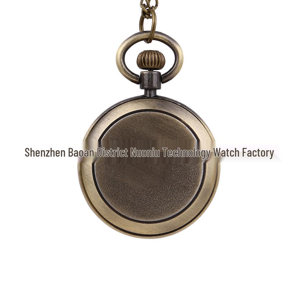 Medium Quartz Pocket Watch Necklace with Roman Numerals - Small Size Pendant Watch (Model 6014)