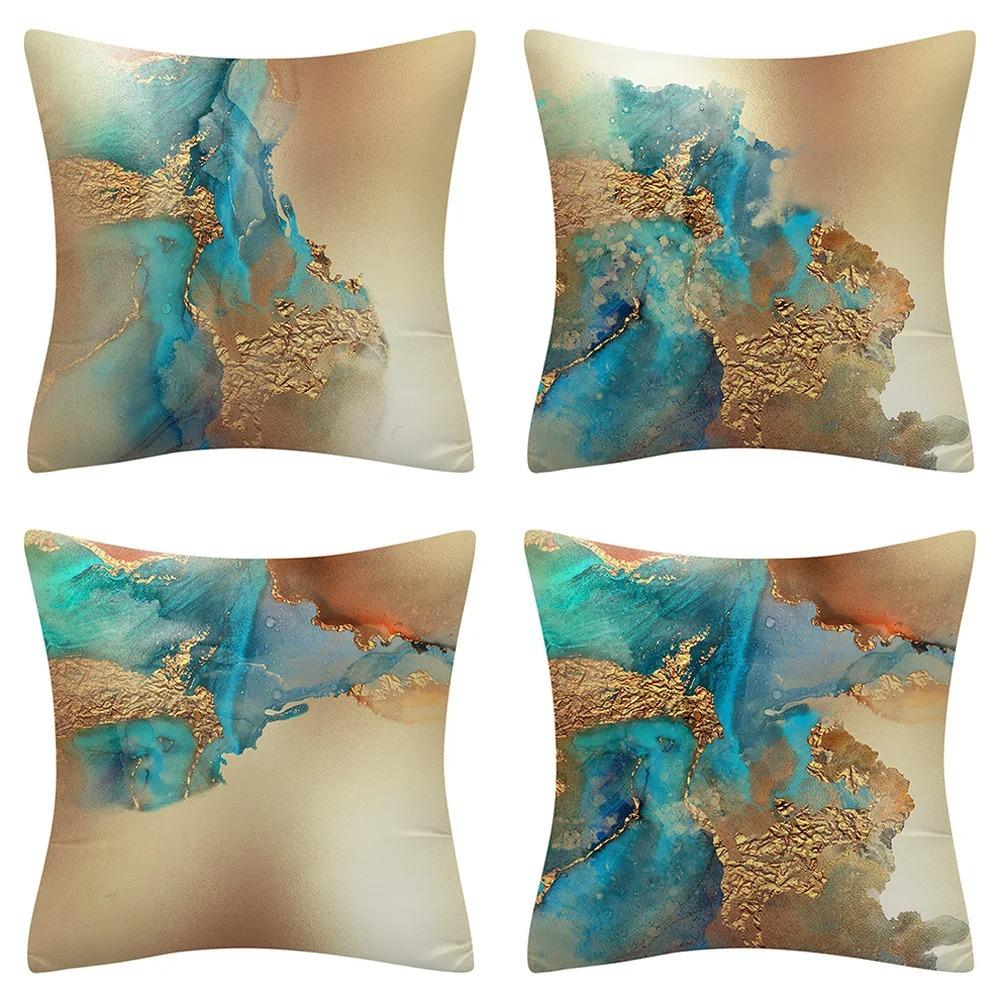 Federa per Cuscino Decorativa Turchese Arte Astratta Federa per Cuscino a Strisce Divano Camera da Letto Auto Cuscino da Lancio