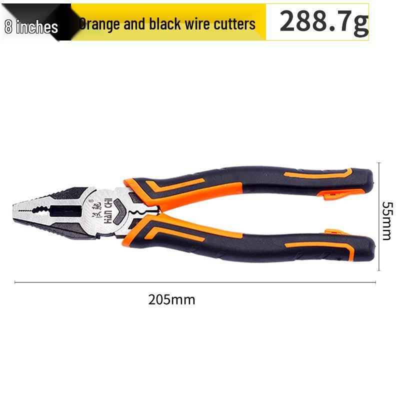 

Industrial Grade 8 Wire Cutter Pliers, Orange/Black - Electrician s Hardware Tool