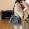 Retro Niche Denim Shoulder Bag Women's 2025 Autumn New Lazy Style Fashion Messenger Bag Casual Travel Bag