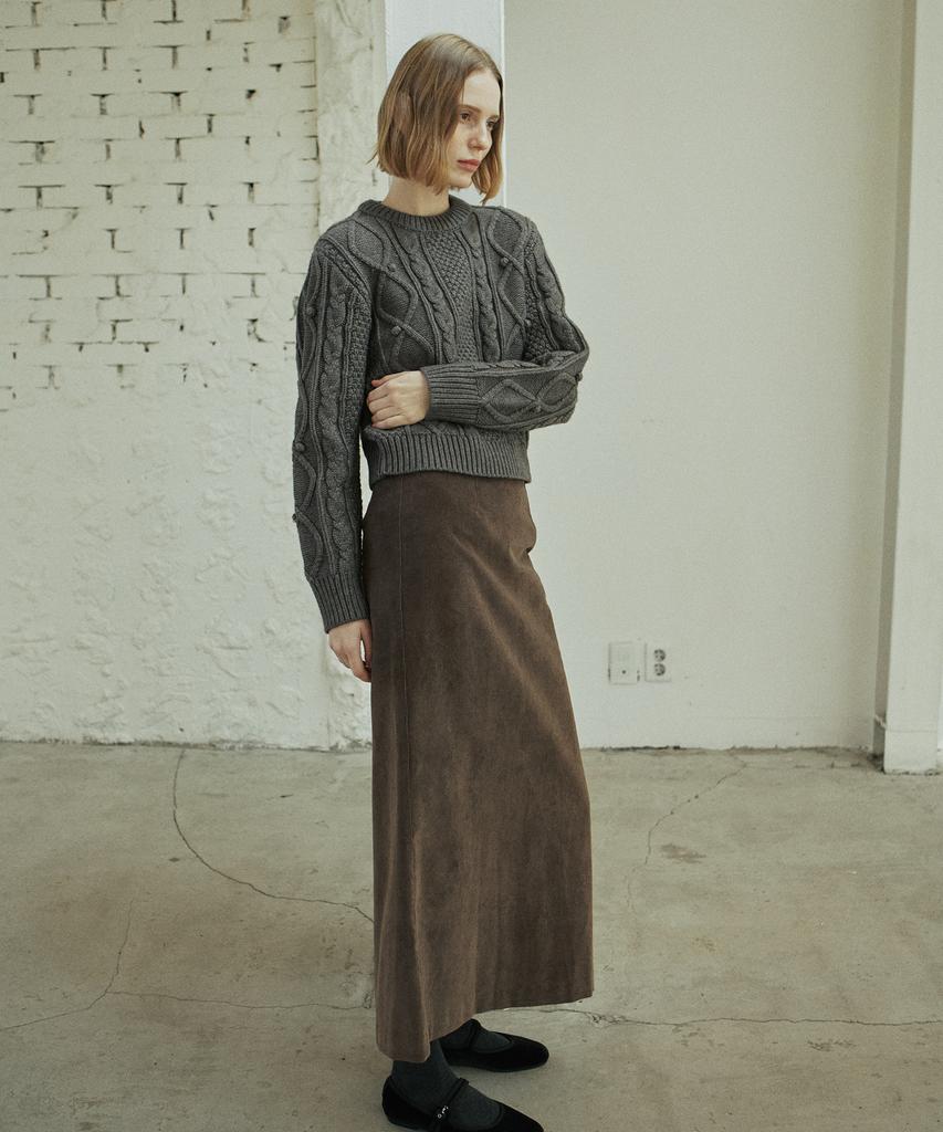 Yeoppe Corduroy Line Skirt_Brown