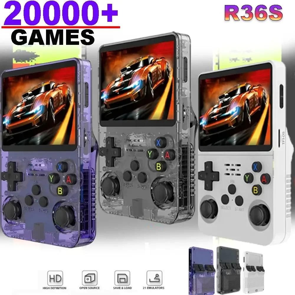R36S Handheld-Spielekonsole, 3,5-Zoll-IPS-Bildschirm, 128 GB, 20.000 klassische Retro-Spielekonsolen, Linux-System, tragbarer Taschen-Videospiel-Player
