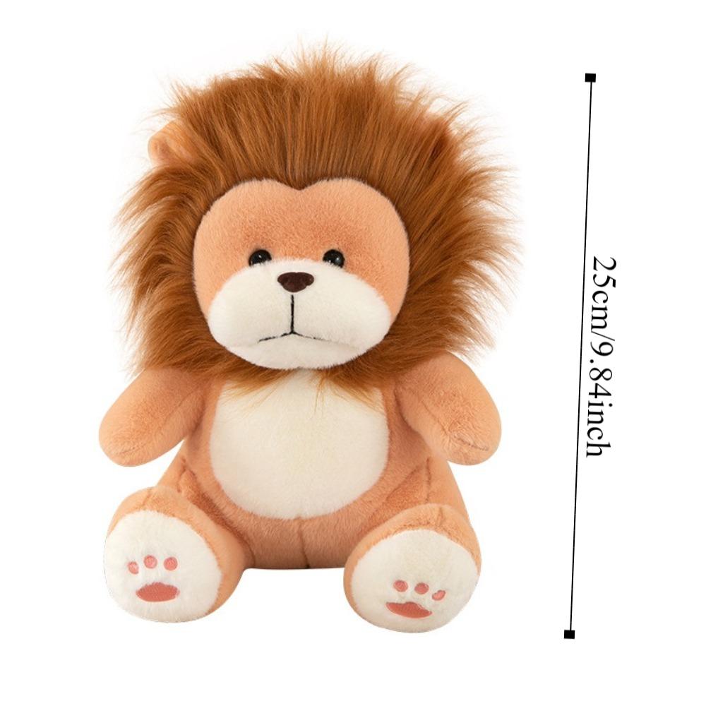 PP Cotton Stuffed Lifelike Lion Doll Fluffy Forest Animals Stuffed Doll  Children Girl