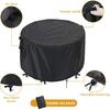 Kingling Patio Furniture Covers, 54 inch Round Patio Table Cover for Outdoor Furniture, Heavy Duty Waterproof Patio Table and Chair Set Cover Black -