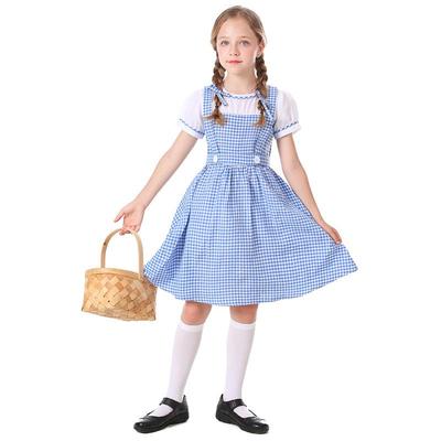 Costume Bambina Mago di Oz Dorothy - Abito Medievale da Serva per Foto Rurale