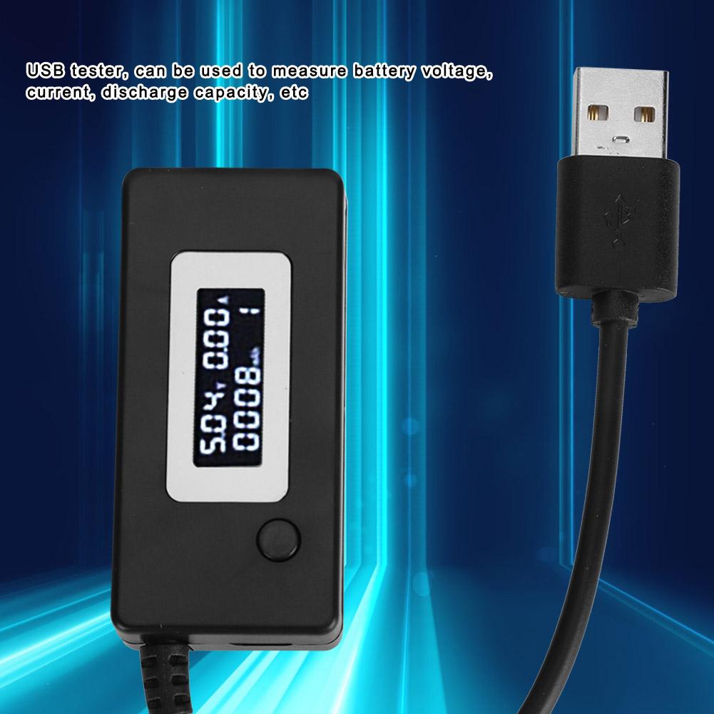 LCD Display Backlight USB Detector Ammeter Voltmeter Charging Capacity Tester Meter 4-30V