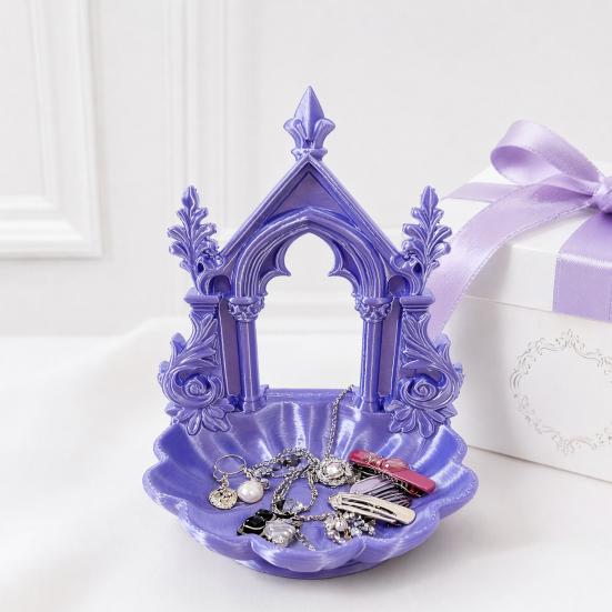 Jewelry Storage Tray with Gothic Arch Pearlescent Design Gothic Themed Jewelry Organizer