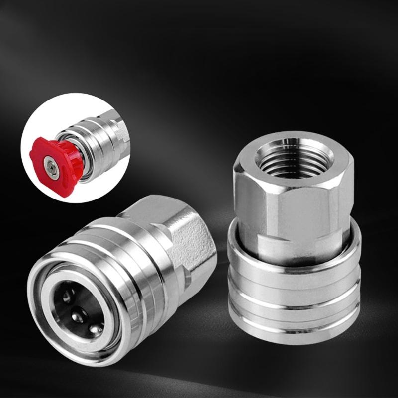 Stainless Steel Quick Connection Pressure Washer Couplers 1/4inch Female Fittings Accessories for Enhancing Performances