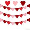 10/30pcs Heart Felt Wreath Banner, Pre-Assembled Garland for Wedding Proposal Bridal Shower, Romantic Party Backdrop Decor