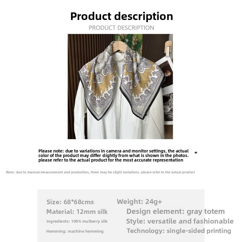 Silk Scarf - Women's Spring New Arrival - Professional Printed 70% Silk Square Scarf