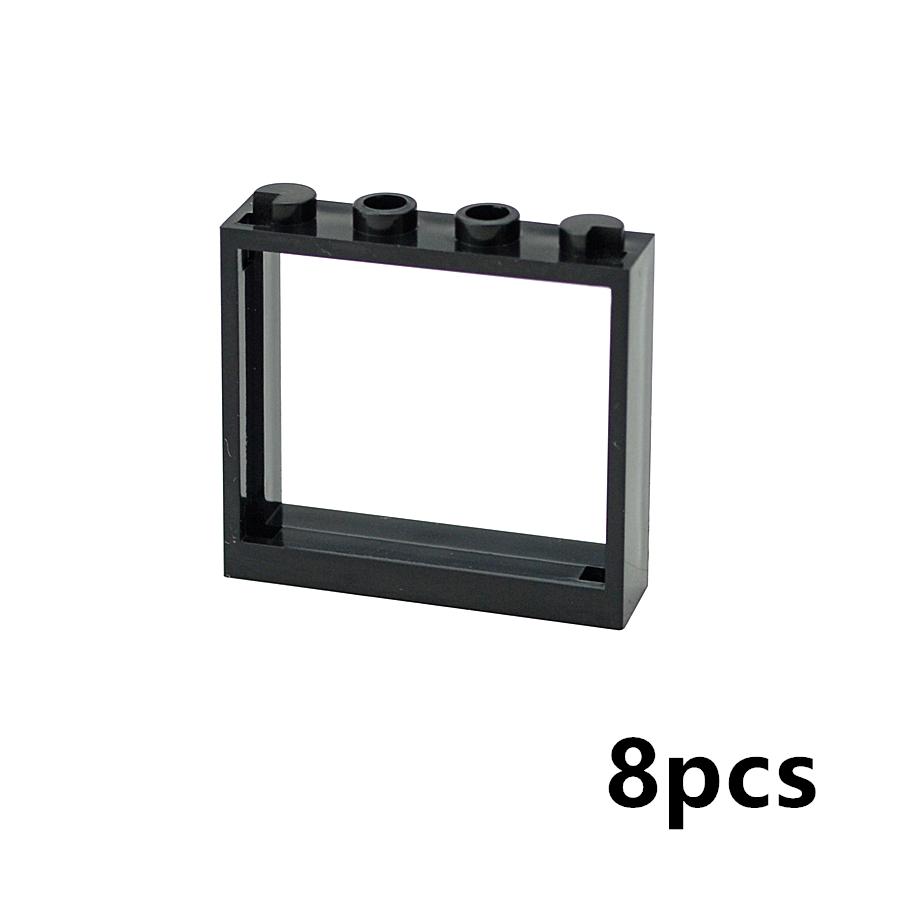MOC Bricks Door Frame Glass Window 1x4x3 60594 60608 DIY Architecture House Building Blocks Toys Kids Educational Plastic Bricks